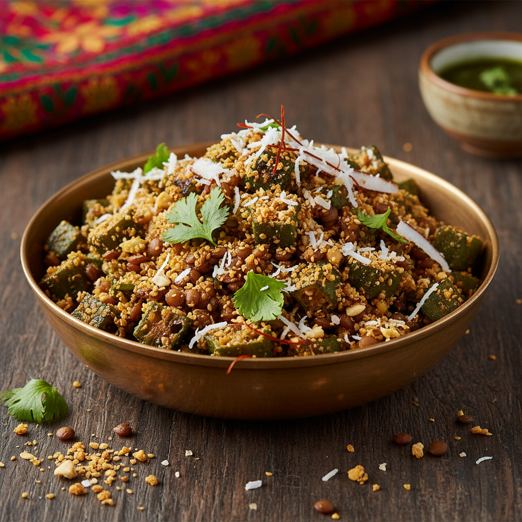 Masoor ane Bhindi nu Sambhariyu