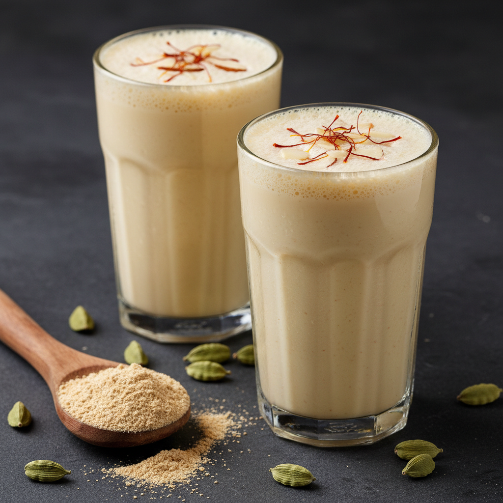 Roasted Chana Sattu & Cardamom Muscle-Recovery Lassi