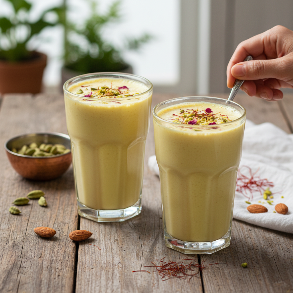 Royal Saffron and Nutmeg Blended Paneer & Greek Yogurt 'Protein Piyush'