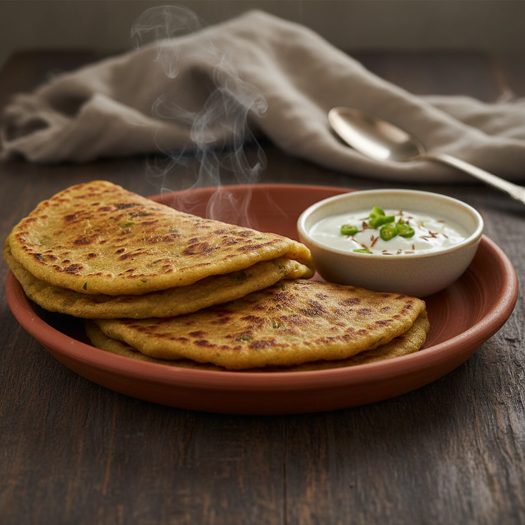 Sattu & Paneer Stuffed Moong Dal Fitness Paratha