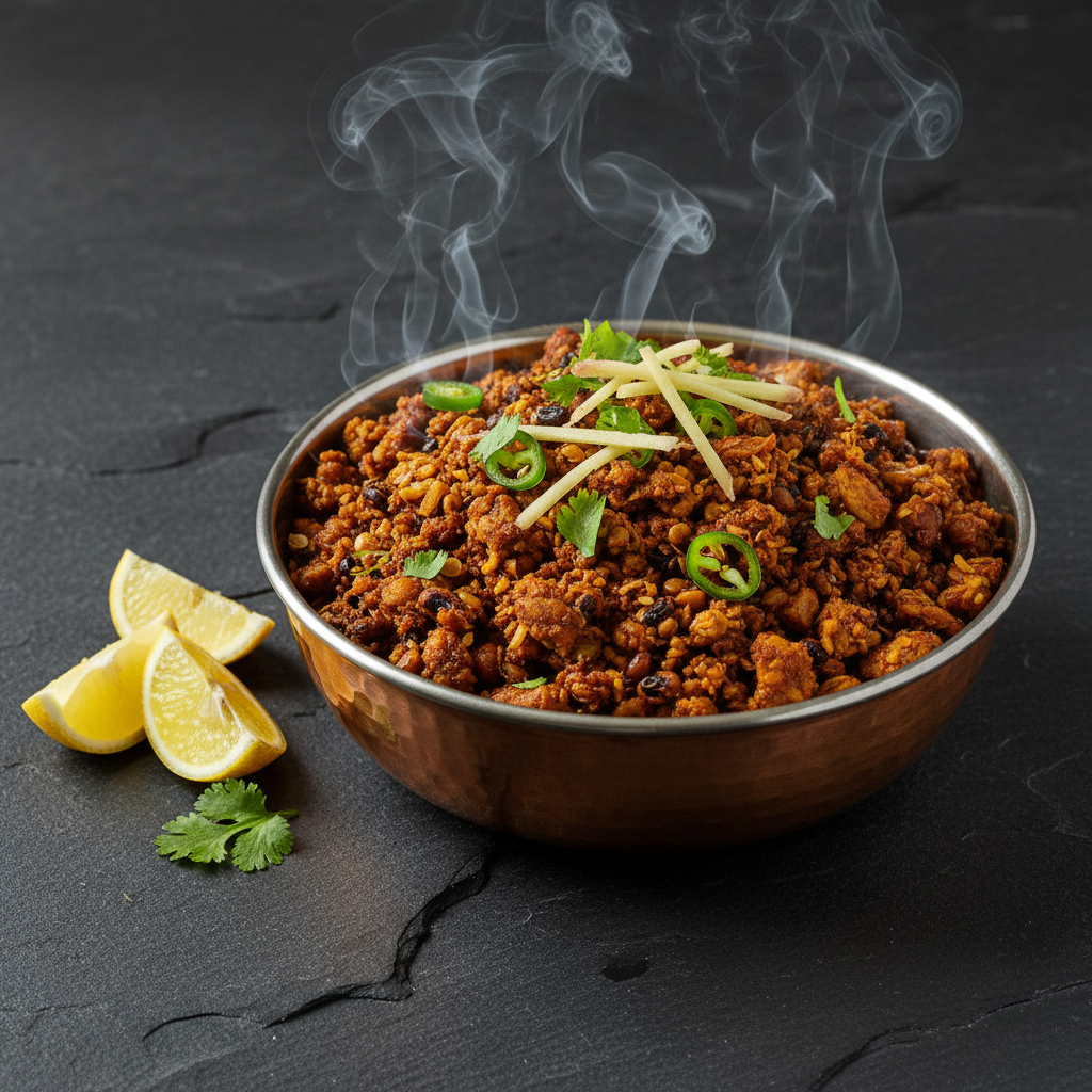 Tandoori-Style Tempeh and Sprouted Lobia Power-Keema